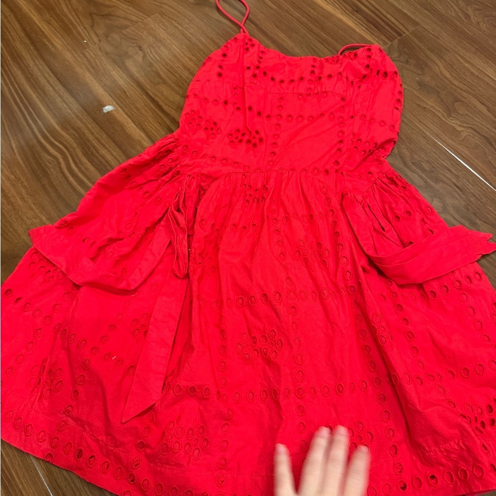 Damson Madder /  Penelope mini dress in red eyelet broderie 6 - Picture 5 of 9